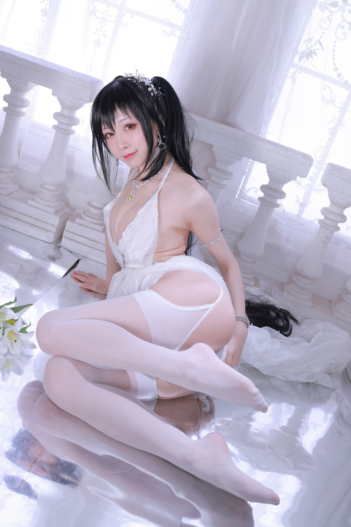 水淼aqua Cosplay 大凤婚纱 59
