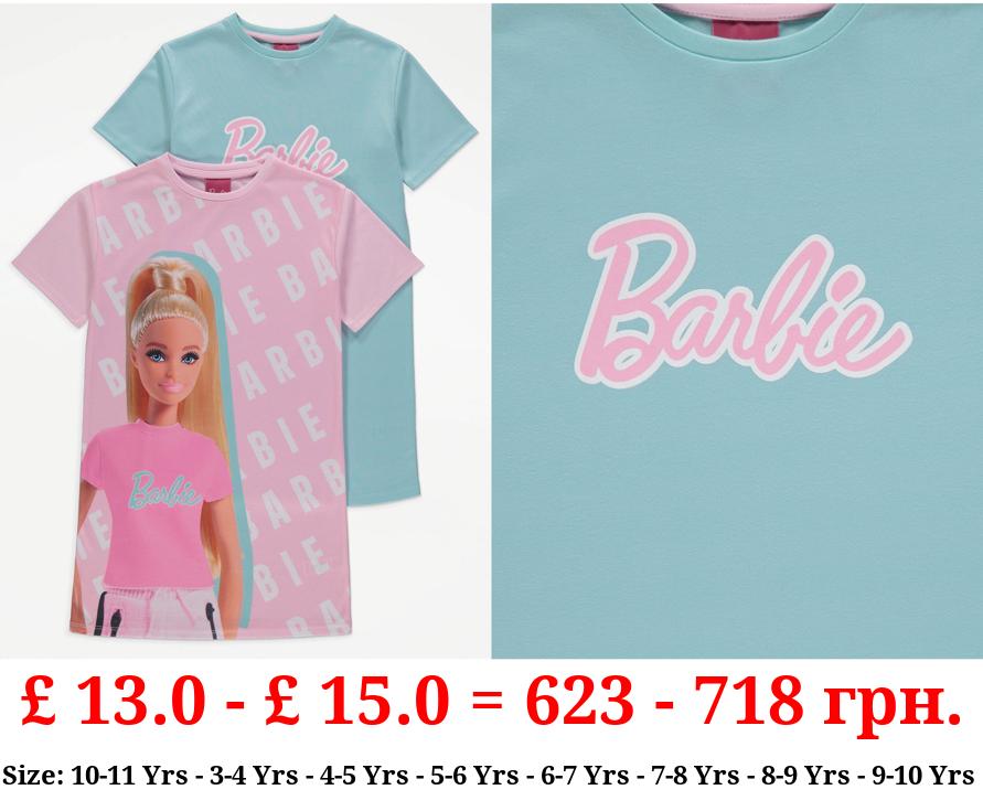Barbie Graphic Nightdress 2 Pack