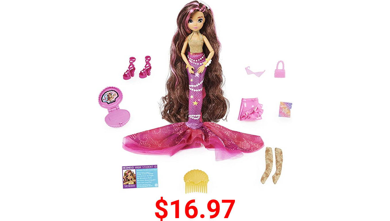 MERMAID HIGH, Searra Deluxe Mermaid Doll & Accessories with Removable Tail, Doll Clothes and Fashion Accessories, Kids Toys for Girls Ages 4 and up