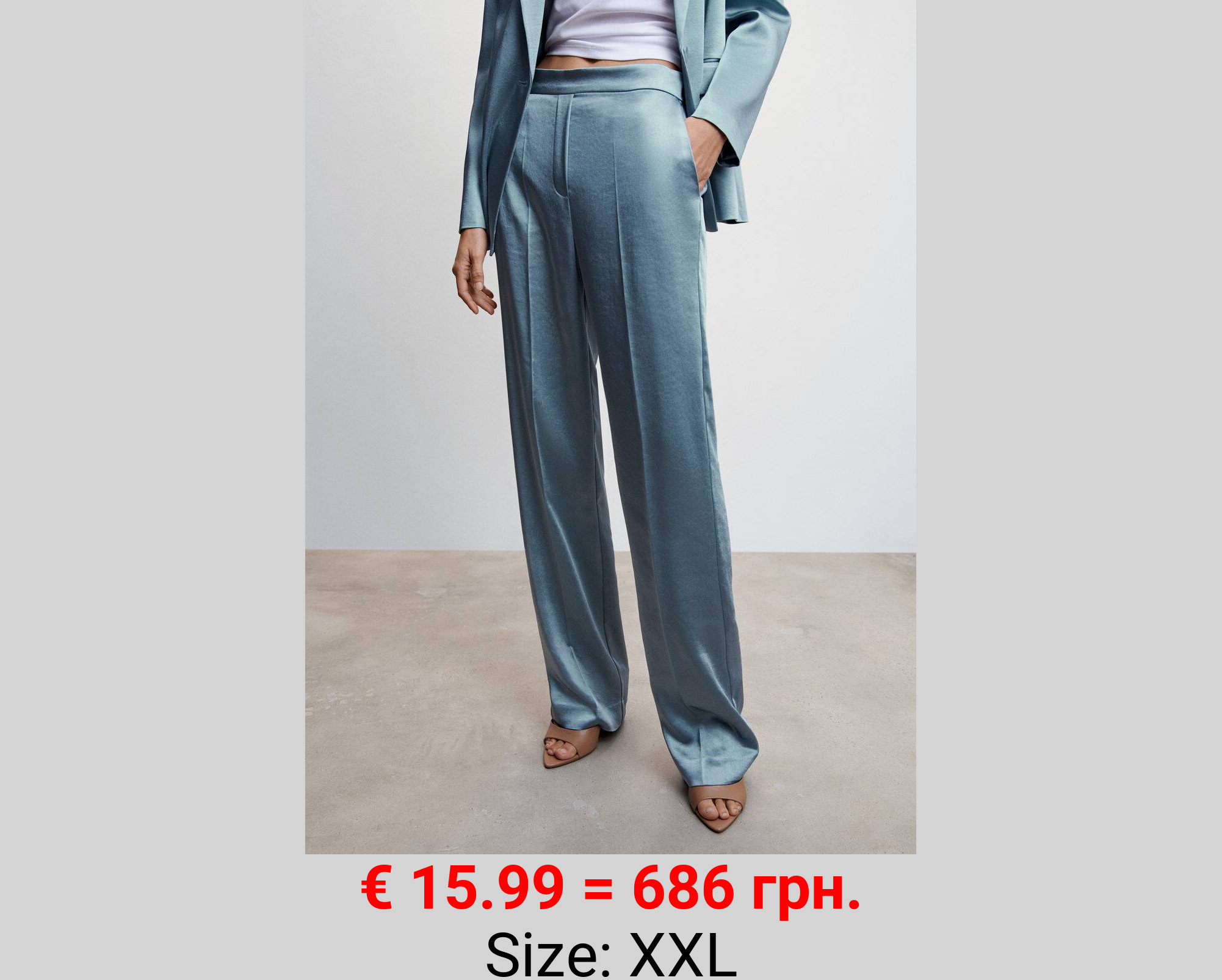 Pantalón satinado cintura elástica