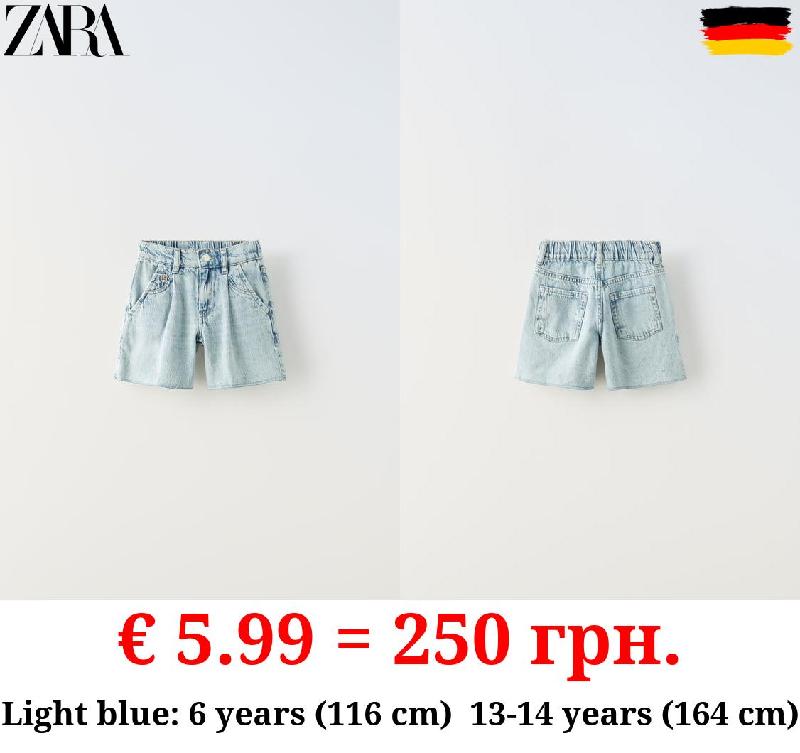 DENIM BERMUDA SHORTS WITH DARTS