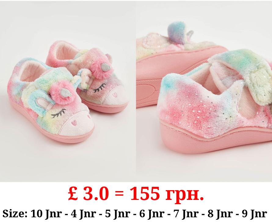 Rainbow Fluffy Unicorn Cupsole Slippers