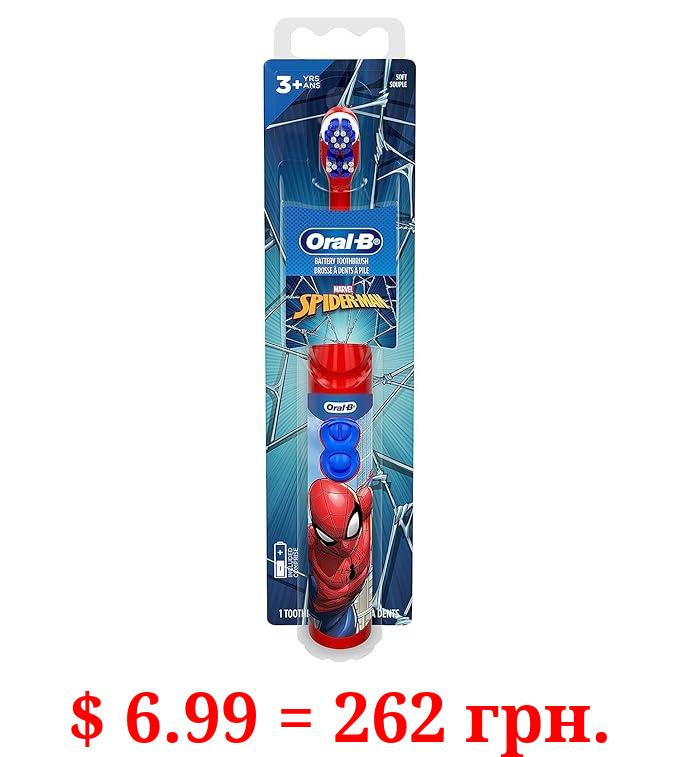 Oral-B Kid's Battery Toothbrush Featuring Marvel's Spiderman, Soft Bristles, for Kids 3+