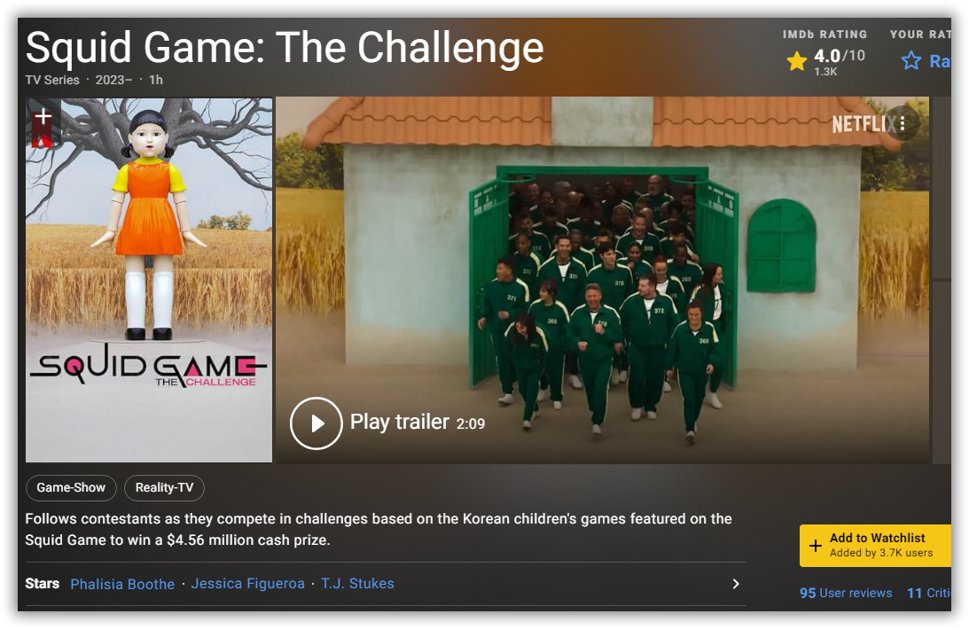 Squid Game The Challenge S01 NF WEBDL 1080p Telegraph