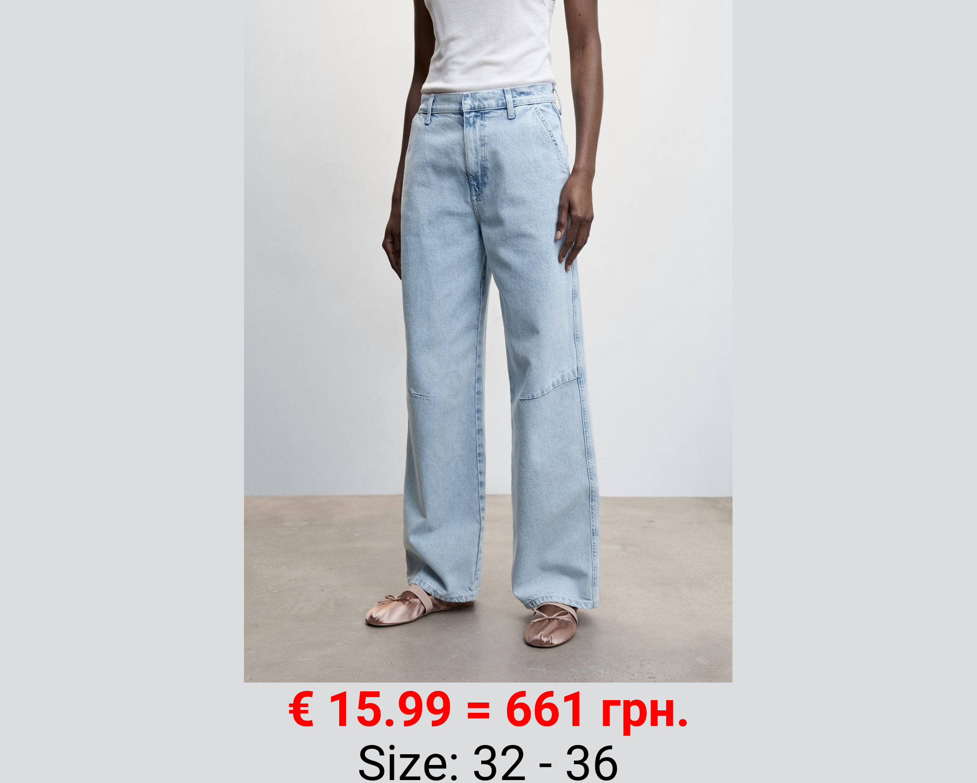 Jeans wideleg tiro medio