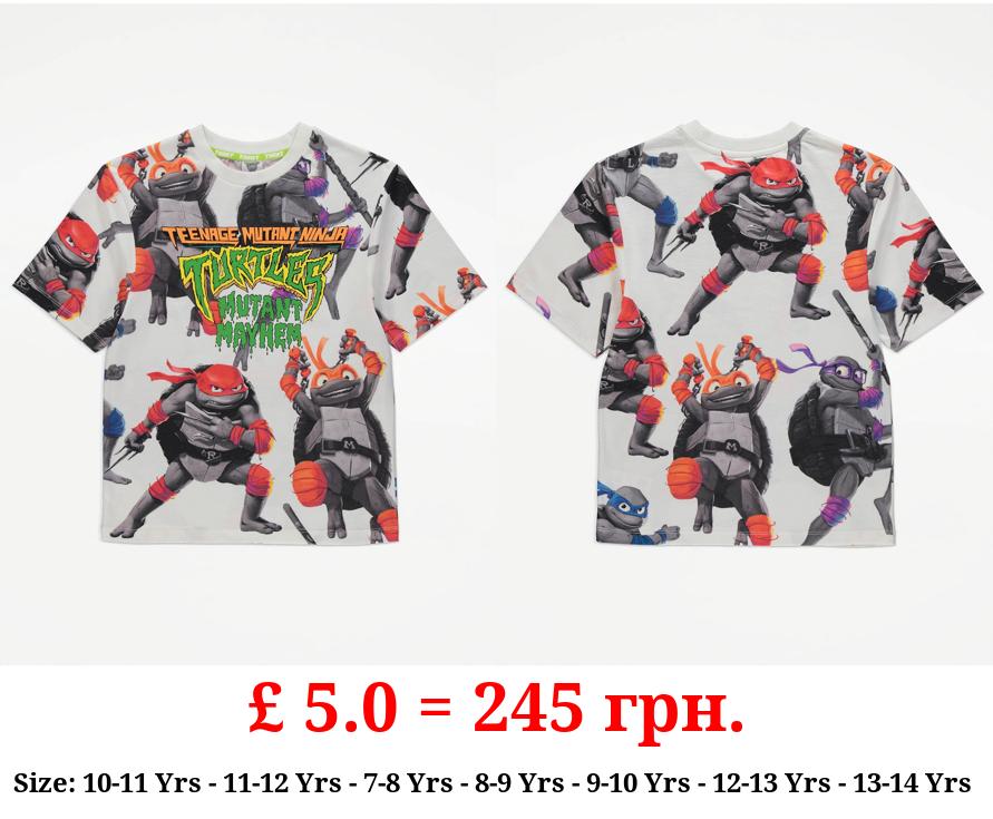 Teenage Mutant Ninja Turtles White Graphic Print T-Shirt