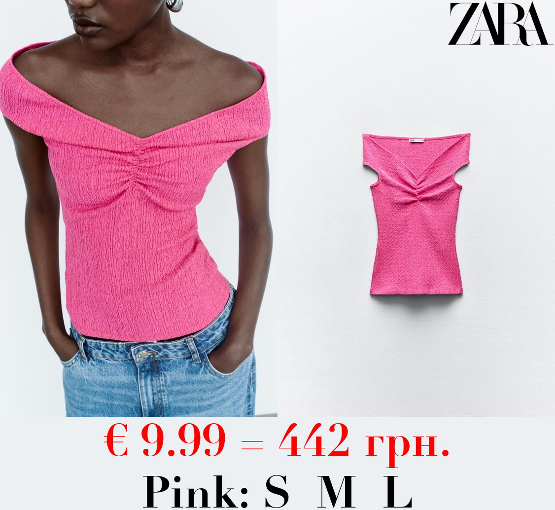 TEXTURED TOP WITH GATHERED DETAIL