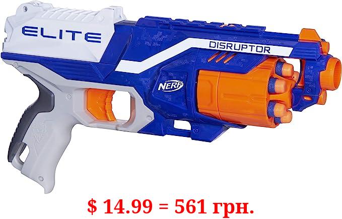 NERF Disruptor Elite Blaster - 6-Dart Rotating Drum, Slam Fire, Includes 6 Official Elite Darts - for Kids, Teens, Adults (Amazon Exclusive)