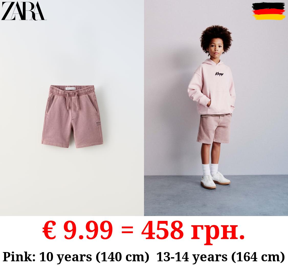 GARMENT DYED PLUSH BERMUDA SHORTS