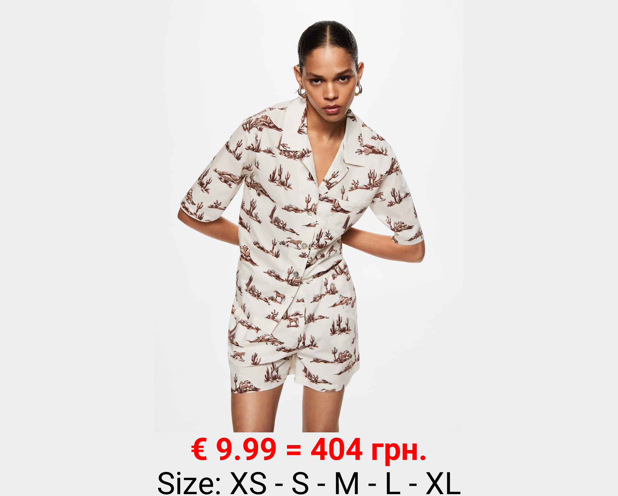 Camisa estampada algodón