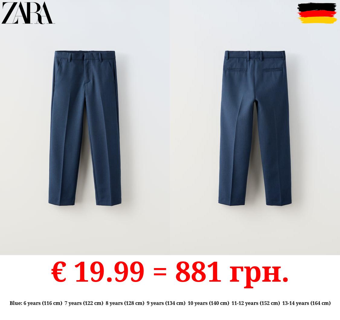 TEXTURED STRAIGHT FIT TROUSERS