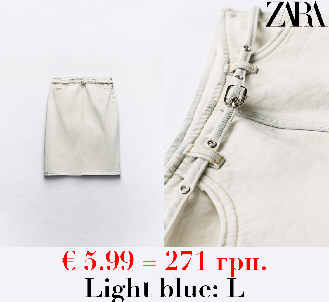 TRF DENIM SKIRT WITH BELT