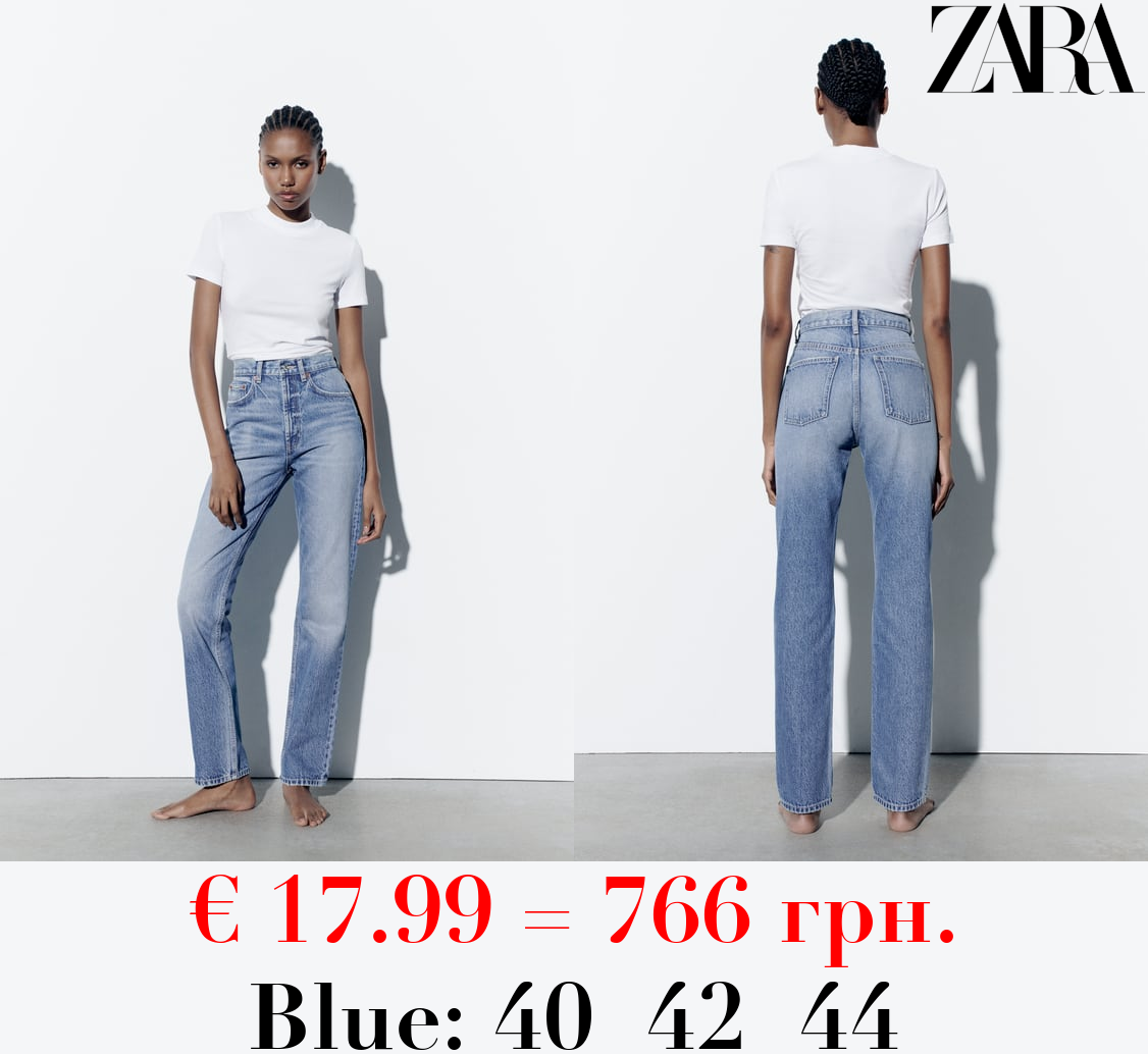 HIGH-RISE STRAIGHT-FIT TRF JEANS