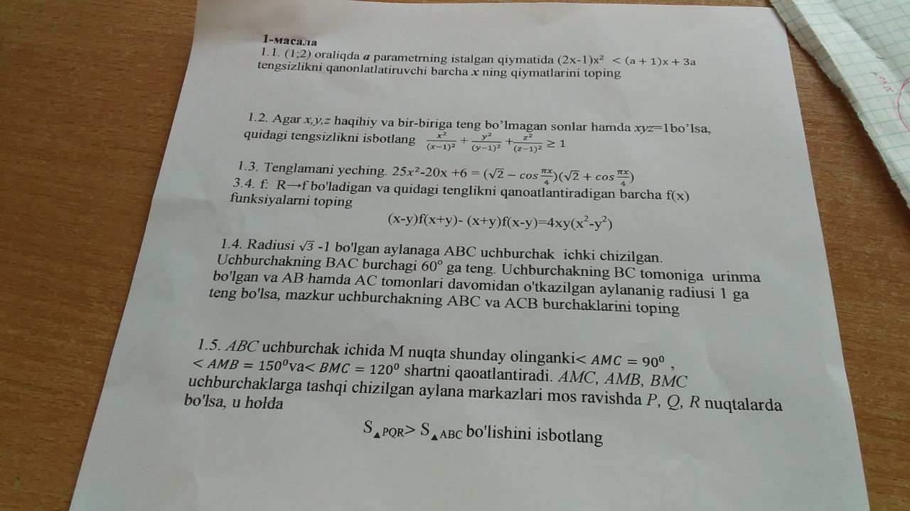 5 sinf matematika javoblari 1