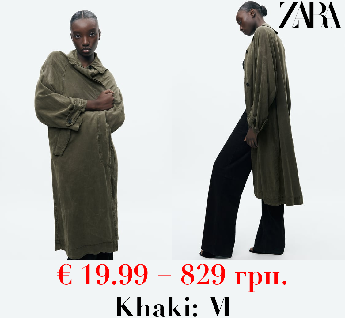 ZW COLLECTION FADED LYOCELL TRENCH COAT