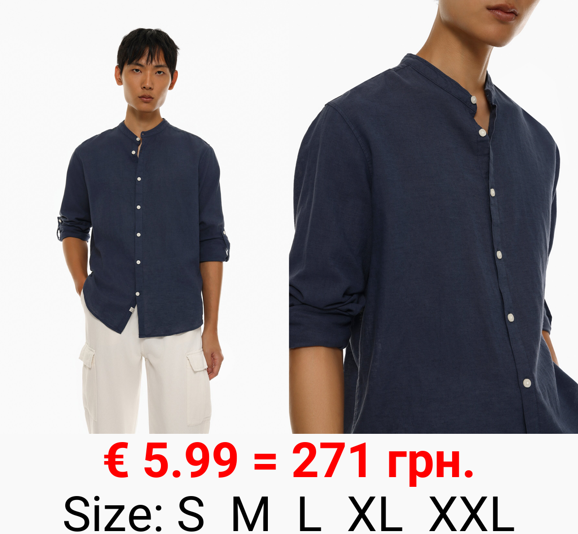 Linen-cotton blend shirt