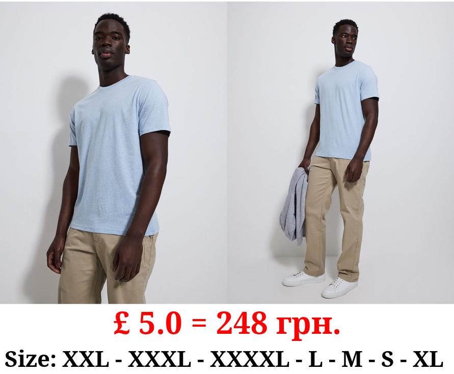 Light Blue Crew Neck Marl T-Shirt
