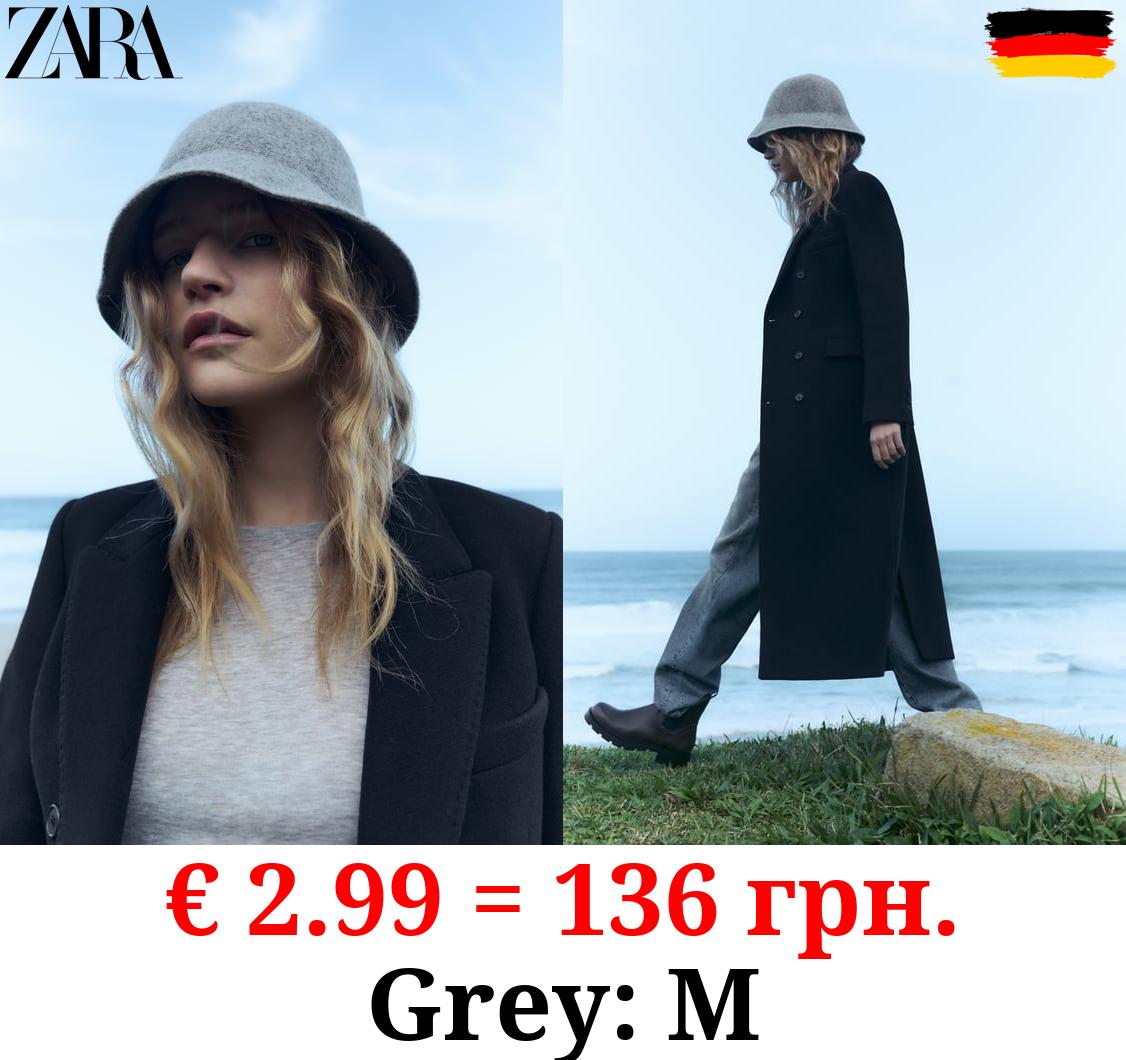 CONTRAST WOOL BLEND BUCKET HAT