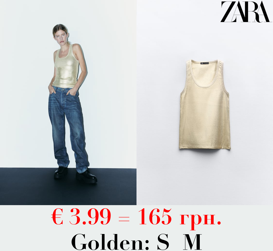 RIBBED METALLIC T-SHIRT