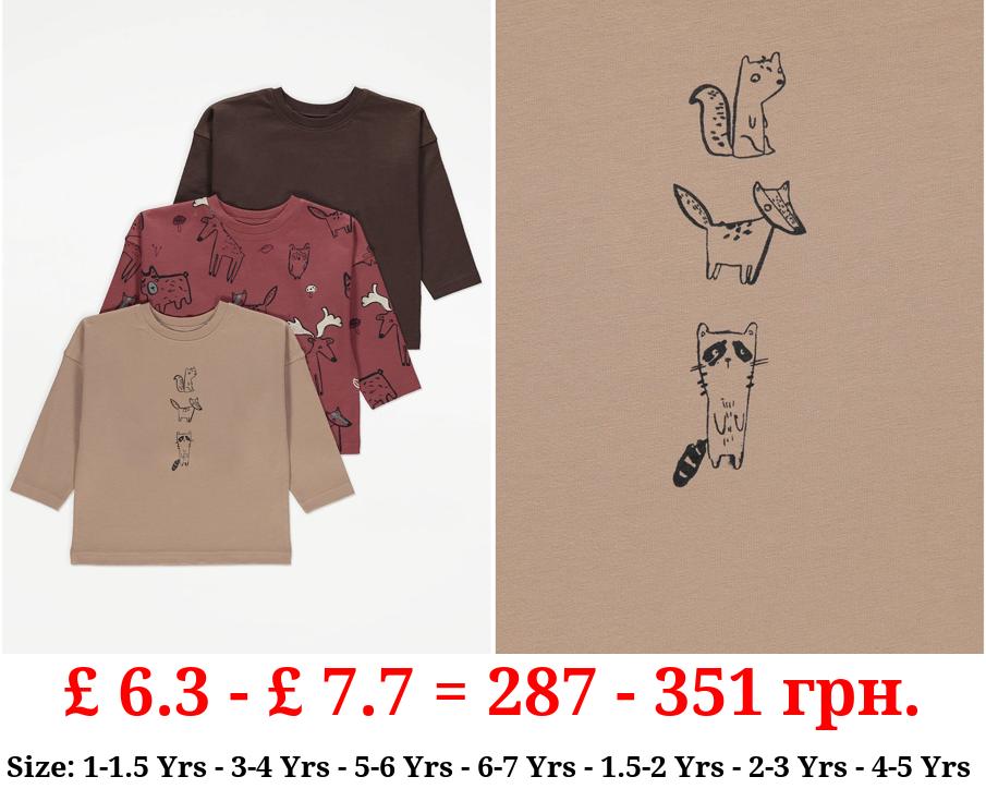 Brown Woodland Tops 3 Pack