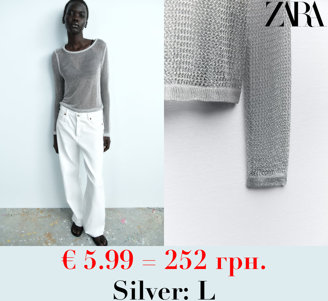 METALLIC MESH KNIT TOP