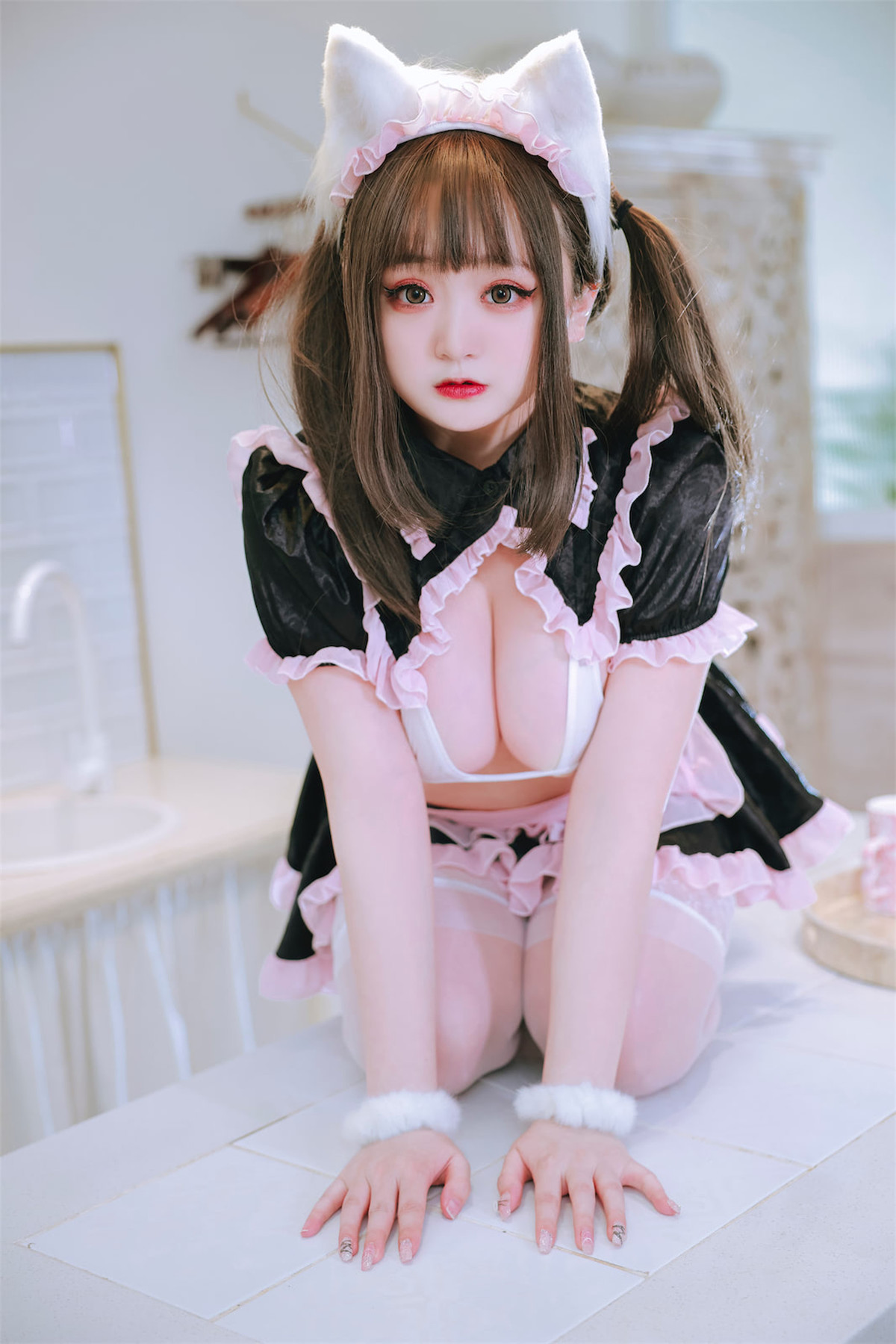 Cosplay 恩田直幸 猫耳黑粉女仆 8