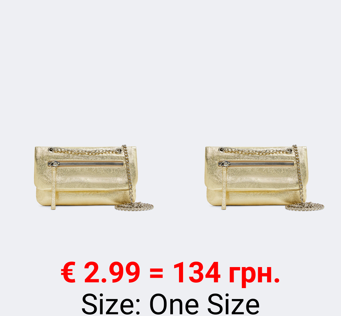 Metallic bag with chain
