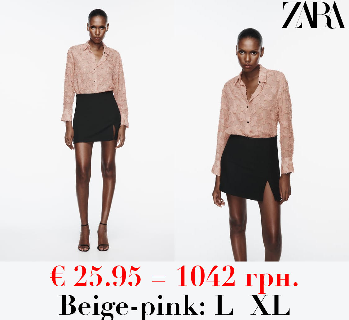 FLORAL SHIRT WITH TEXTURED WEAVE