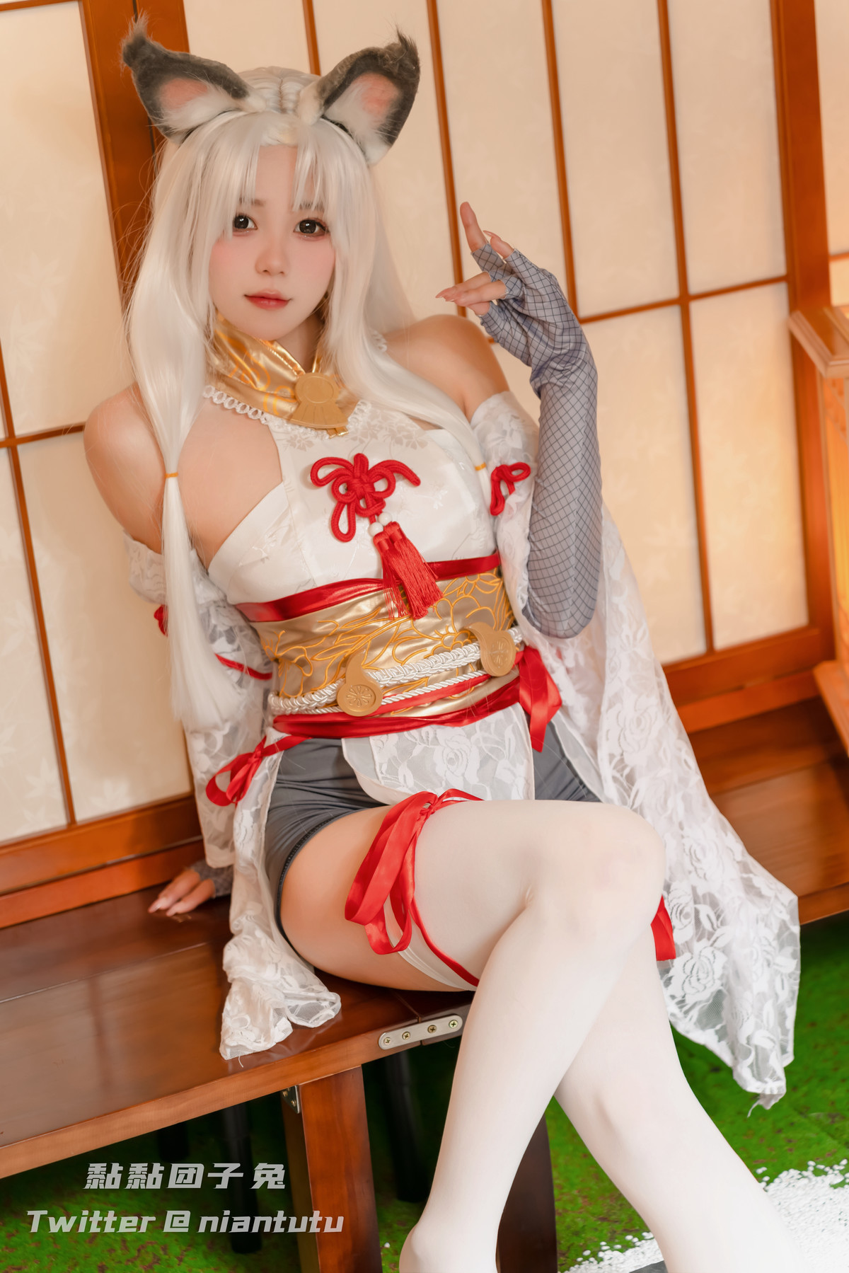 Cosplay 黏黏团子兔 白丝胡桃 2