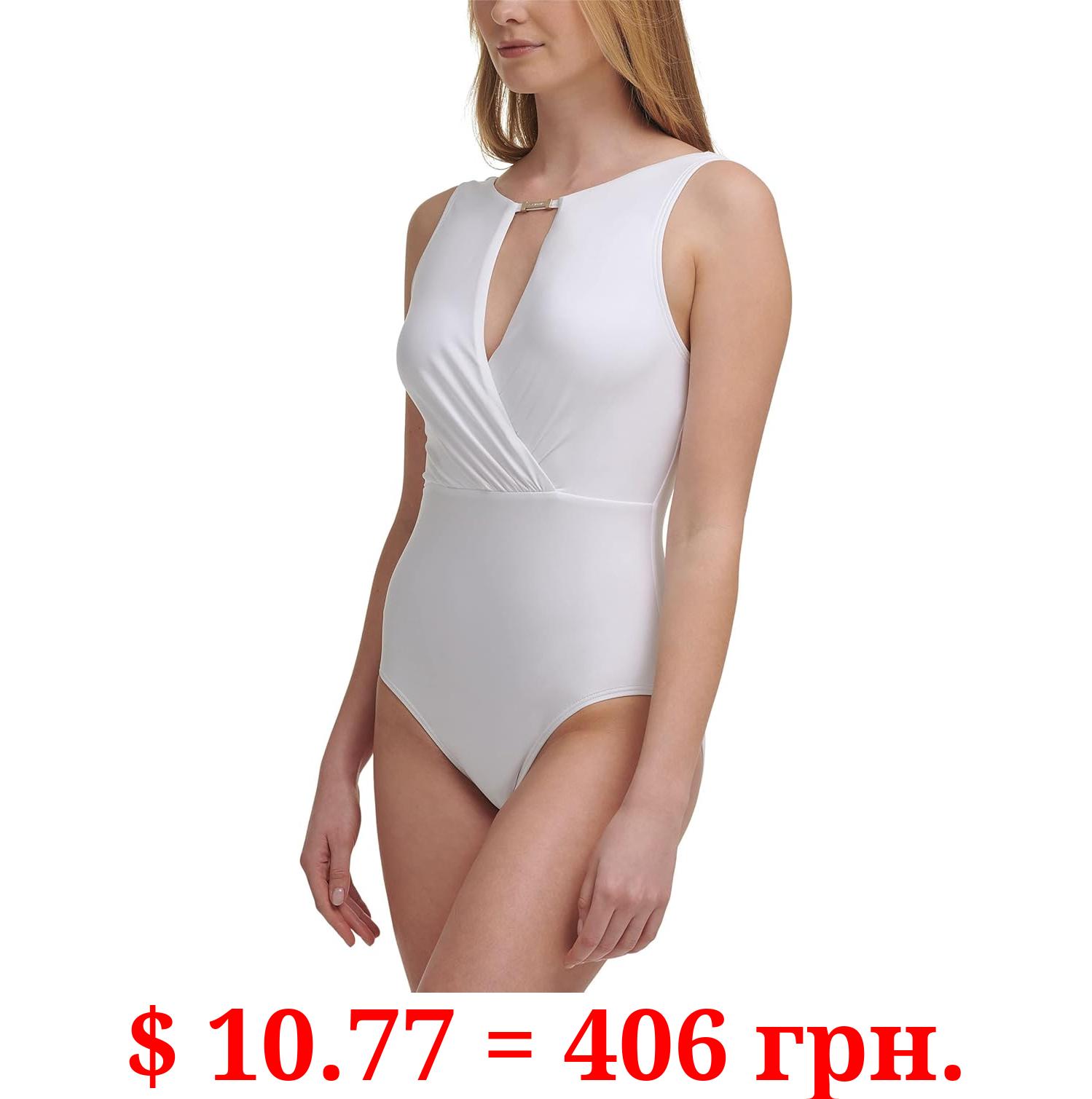 Calvin Klein Standard Tummy Control Panel High Neckline Removable Soft Cups One Piece Swimsuit
