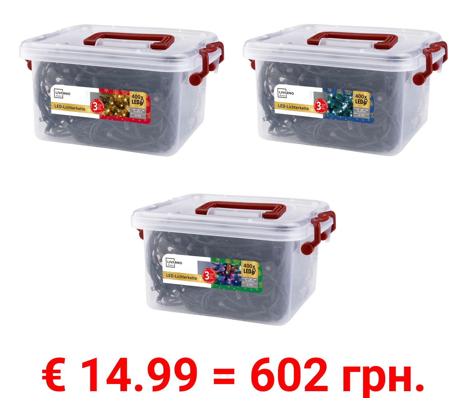 LIVARNO home LED-Lichterkette, 400 LEDs, mit 8 Lichteffekten