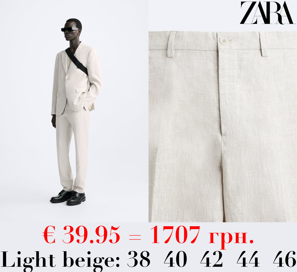 100% LINEN SUIT TROUSERS