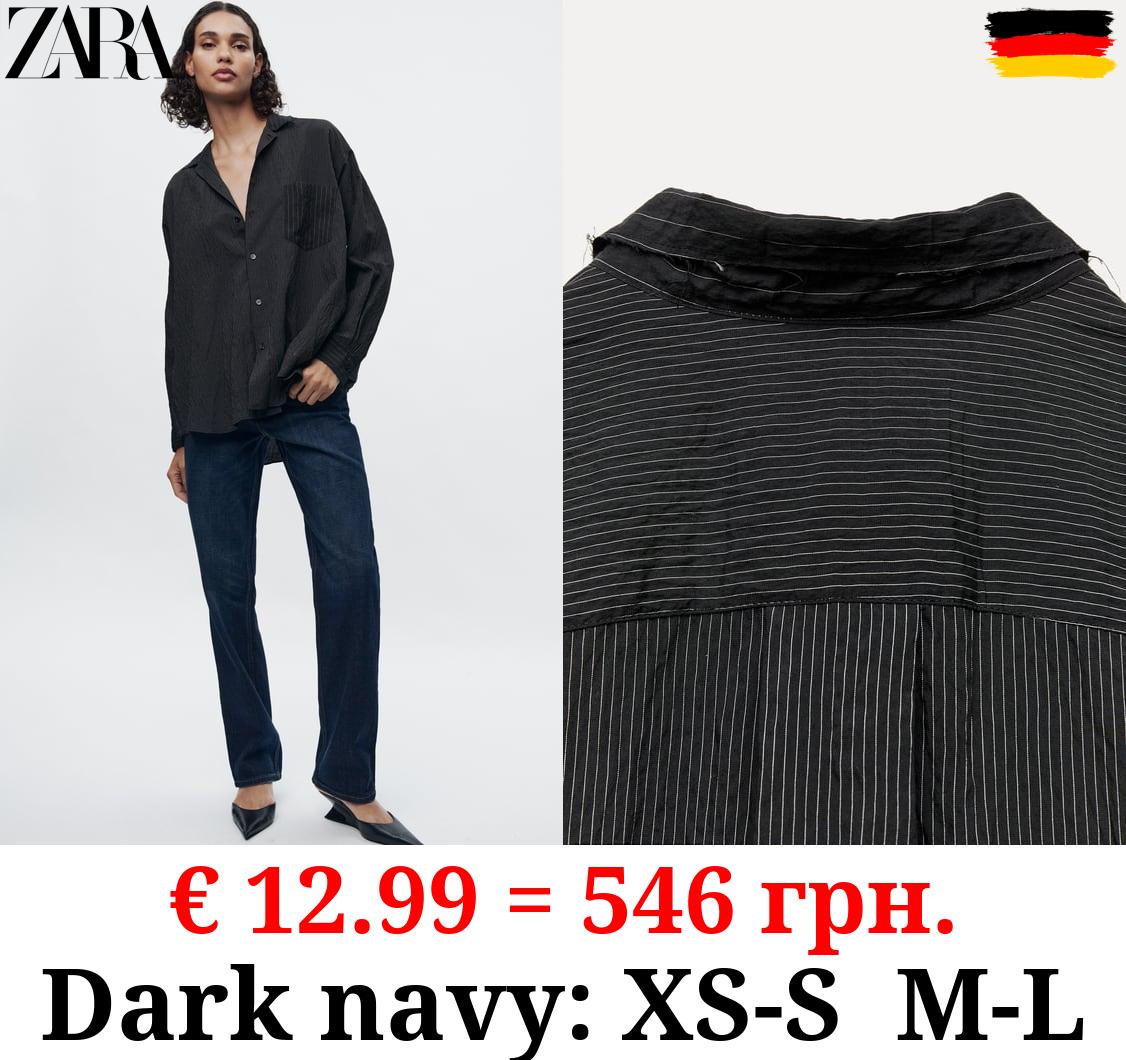 ZW COLLECTION STRIPED CREASED SHIRT