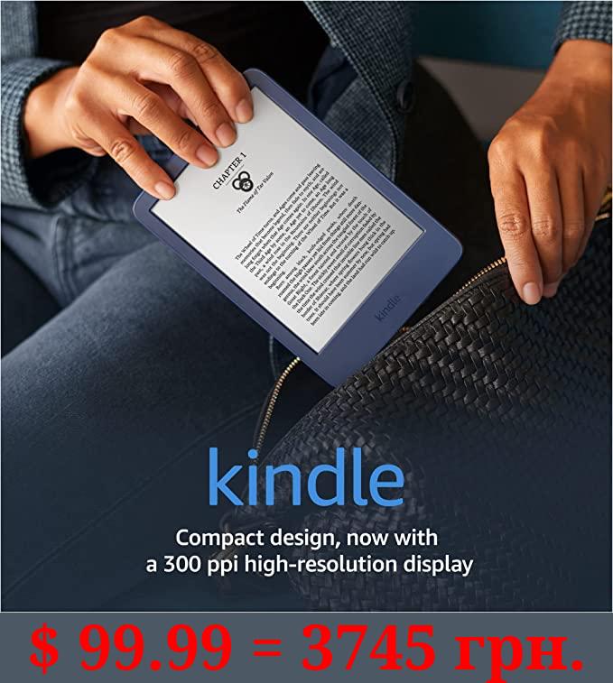 Kindle (2022 release) – The lightest and most compact Kindle, with extended battery life, adjustable front light, and 16 GB storage – Denim