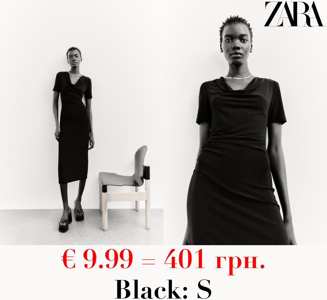 FITTED DRAPED FLOWING DRESS