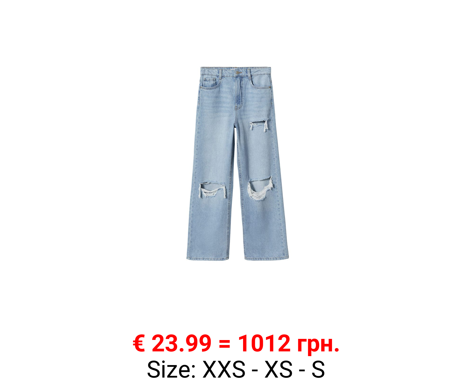 Jeans wideleg rotos decorativos