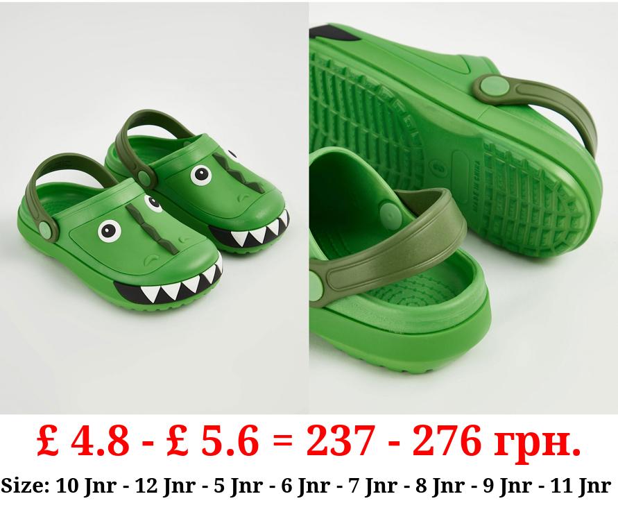 Green Crocodile Clogs