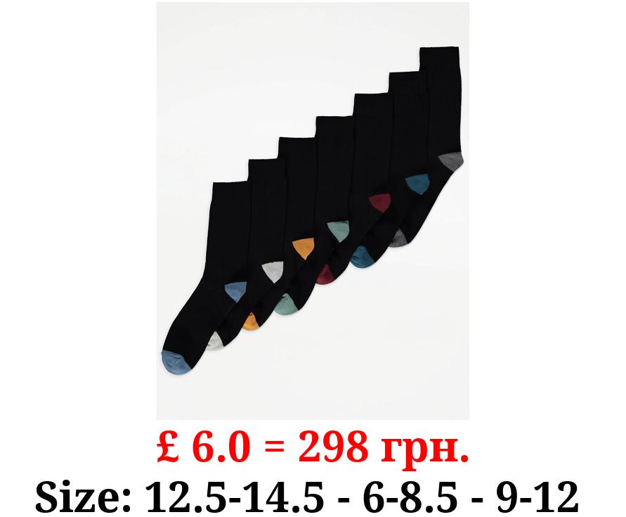 Black Feel Fresh Ankle Socks 7 Pack