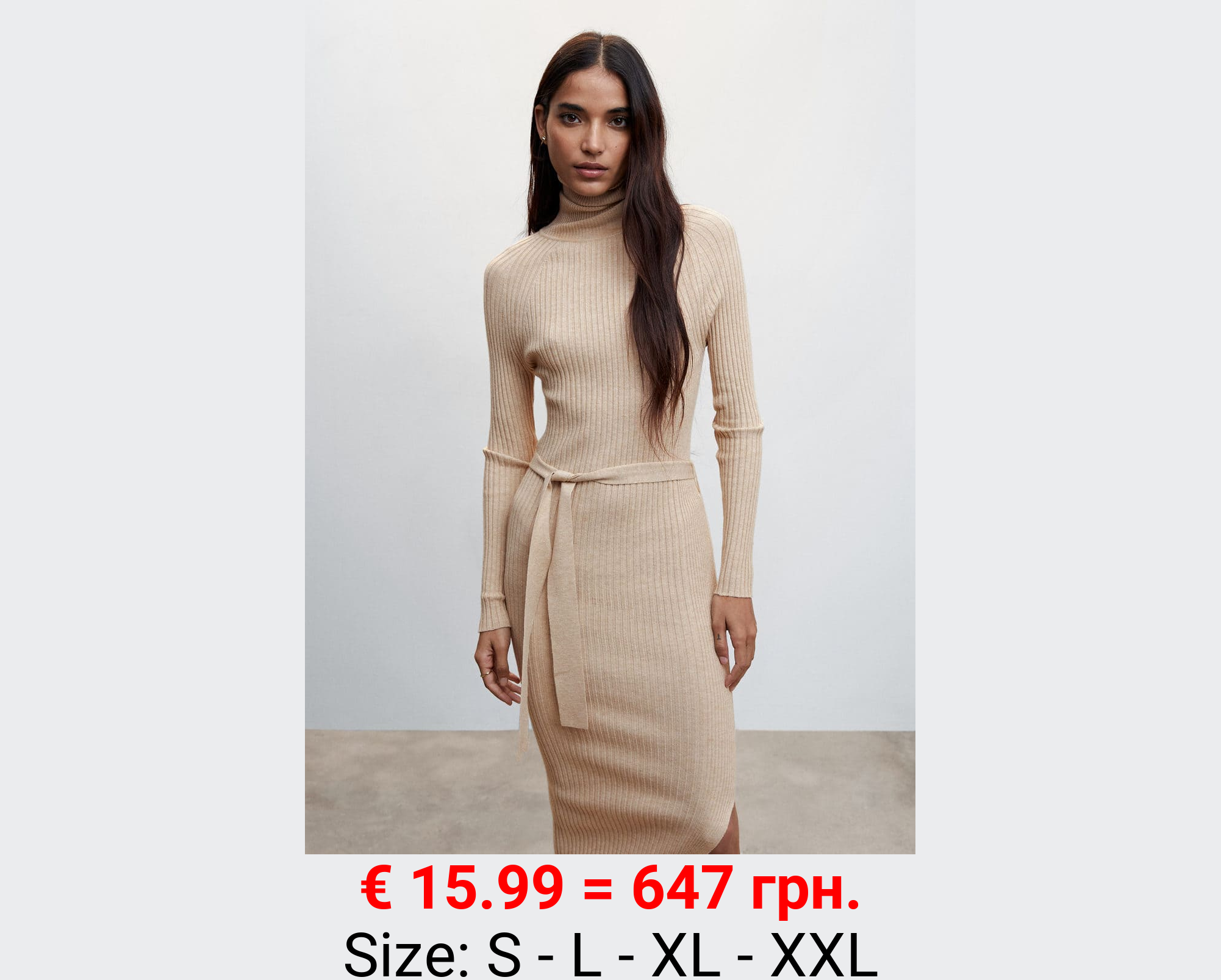 Vestido canalé nudo