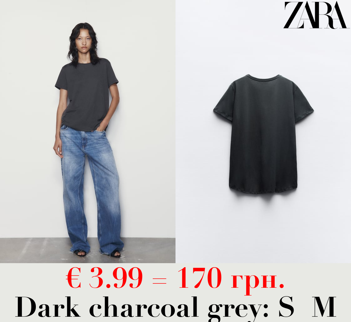 BASIC T-SHIRT WITH ASYMMETRIC HEM