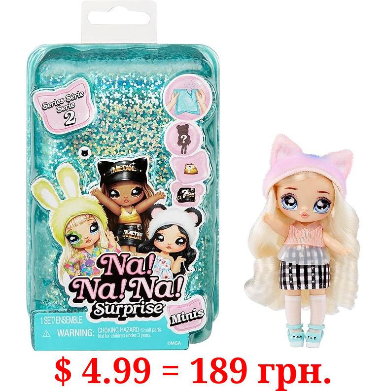 Na! Na! Na! Surprise Minis Series 2-4" Fashion Doll - Mystery Packaging with Confetti Surprise, Includes Doll, Outfit, Shoes, Poseable, Great Toy Gift for Kids Girls Boys Ages 4 5 6 7 8+ Years