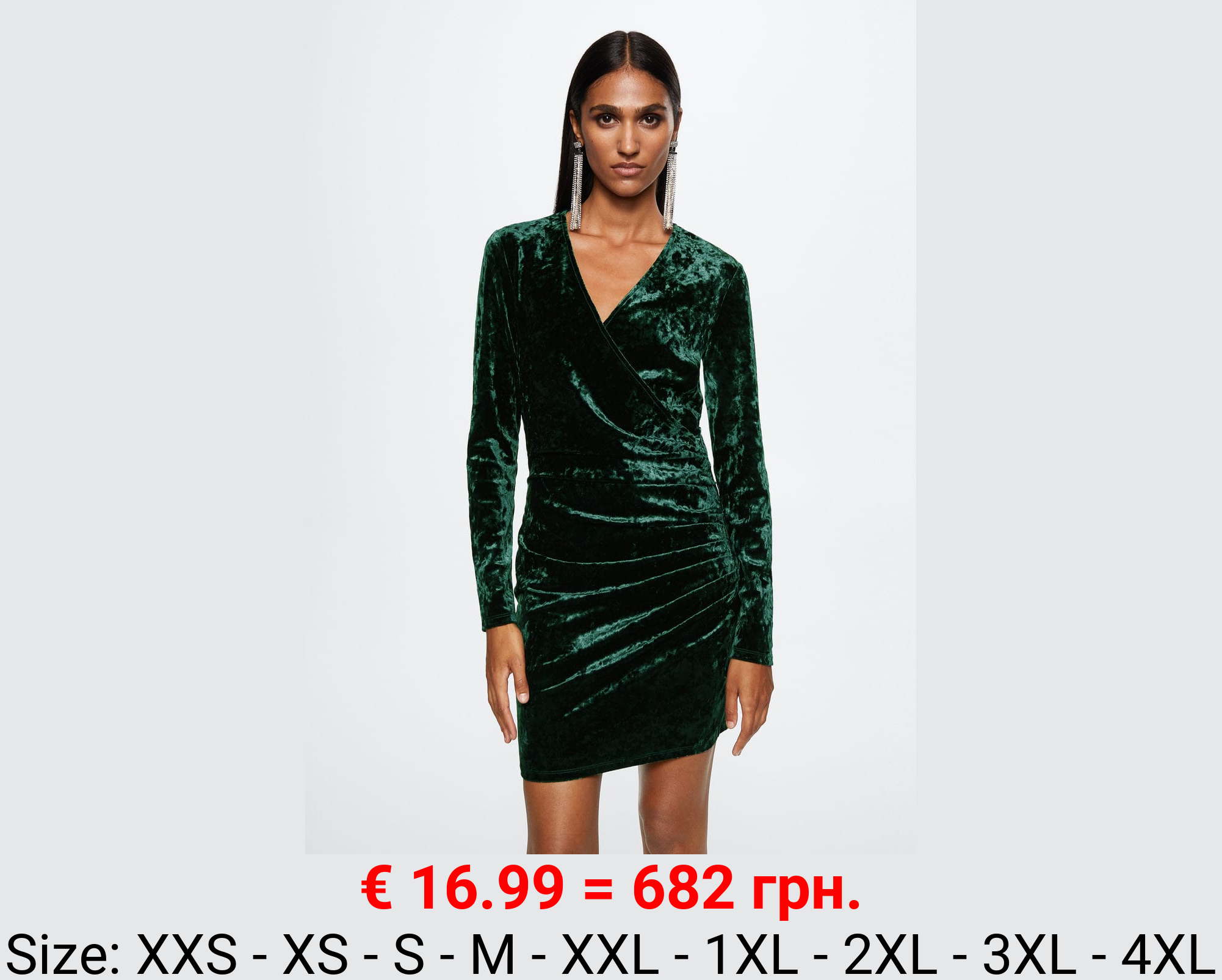 Vestido cruzado terciopelo