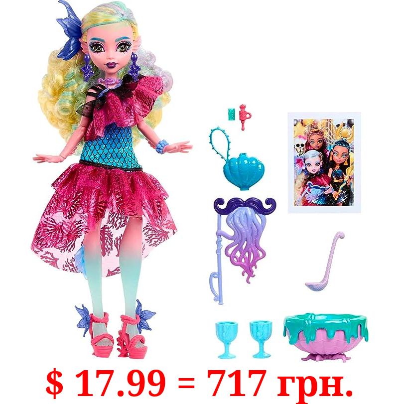 Monster High Monster Ball Doll, Lagoona Blue in Party Dress with Themed Accessories Including Balloons & Punch Bowl