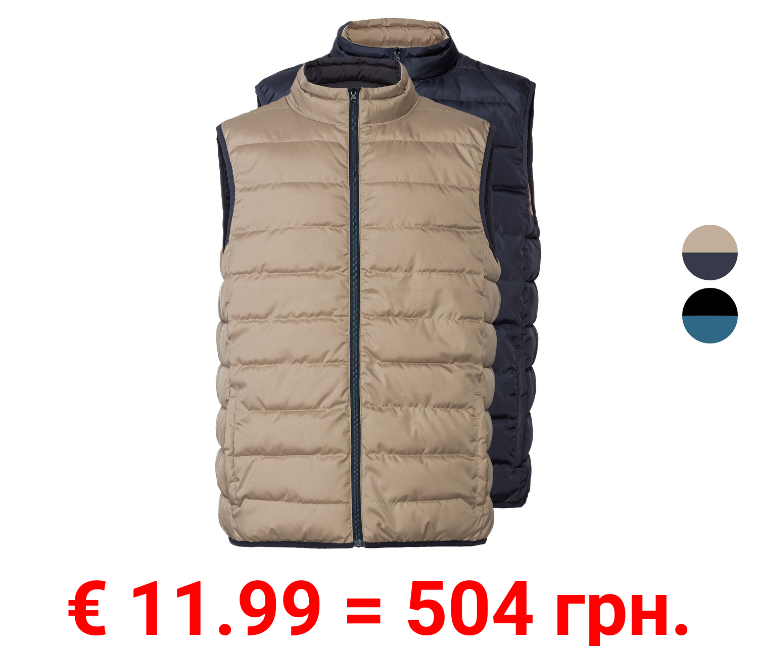 LIVERGY® Herren Wendeweste, weich und wärmend wattiert