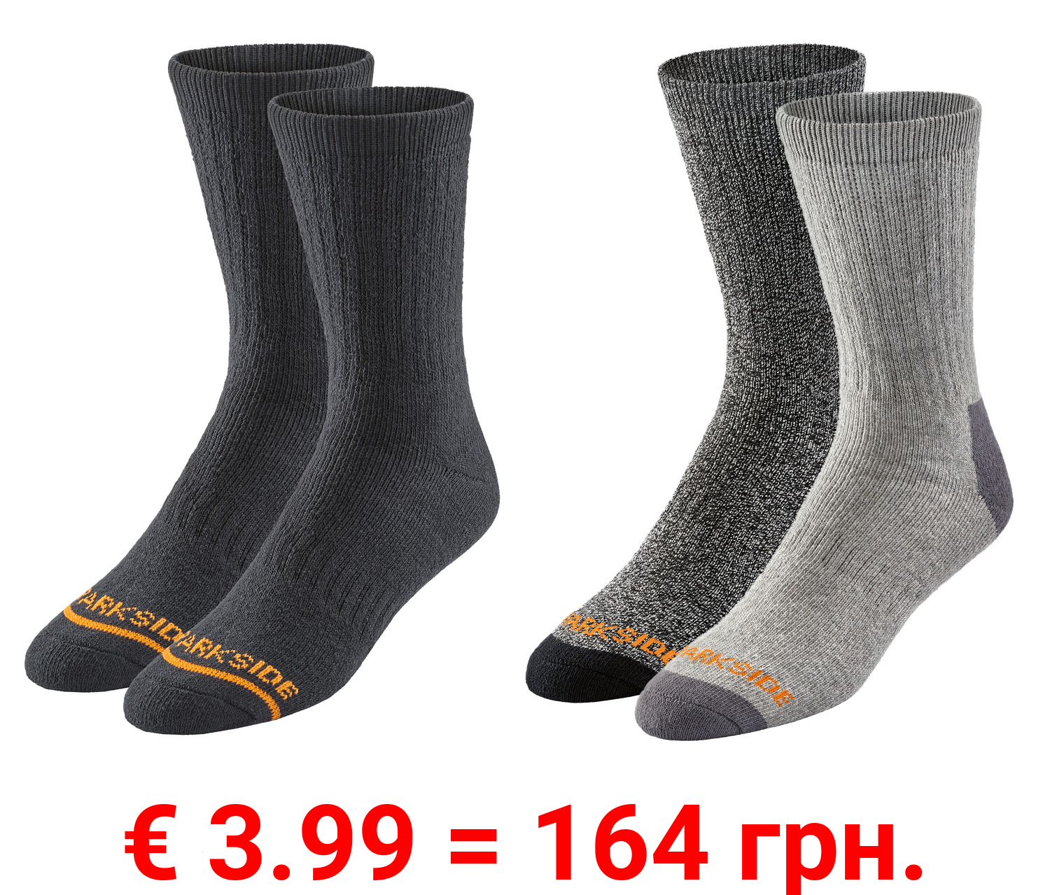 PARKSIDE® Herren Thermo-Arbeitssocken, 2 Paar, mit Dry-Cotton