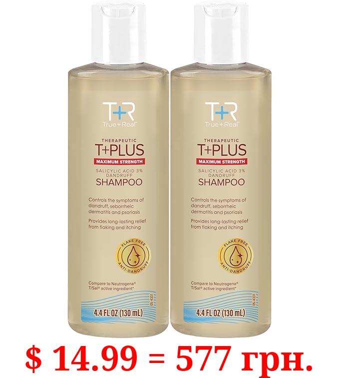 True+Real Salicylic Acid Anti-Dandruff Shampoo 3% Salicylic Acid, 4.4 Fl Oz, 2 Pack