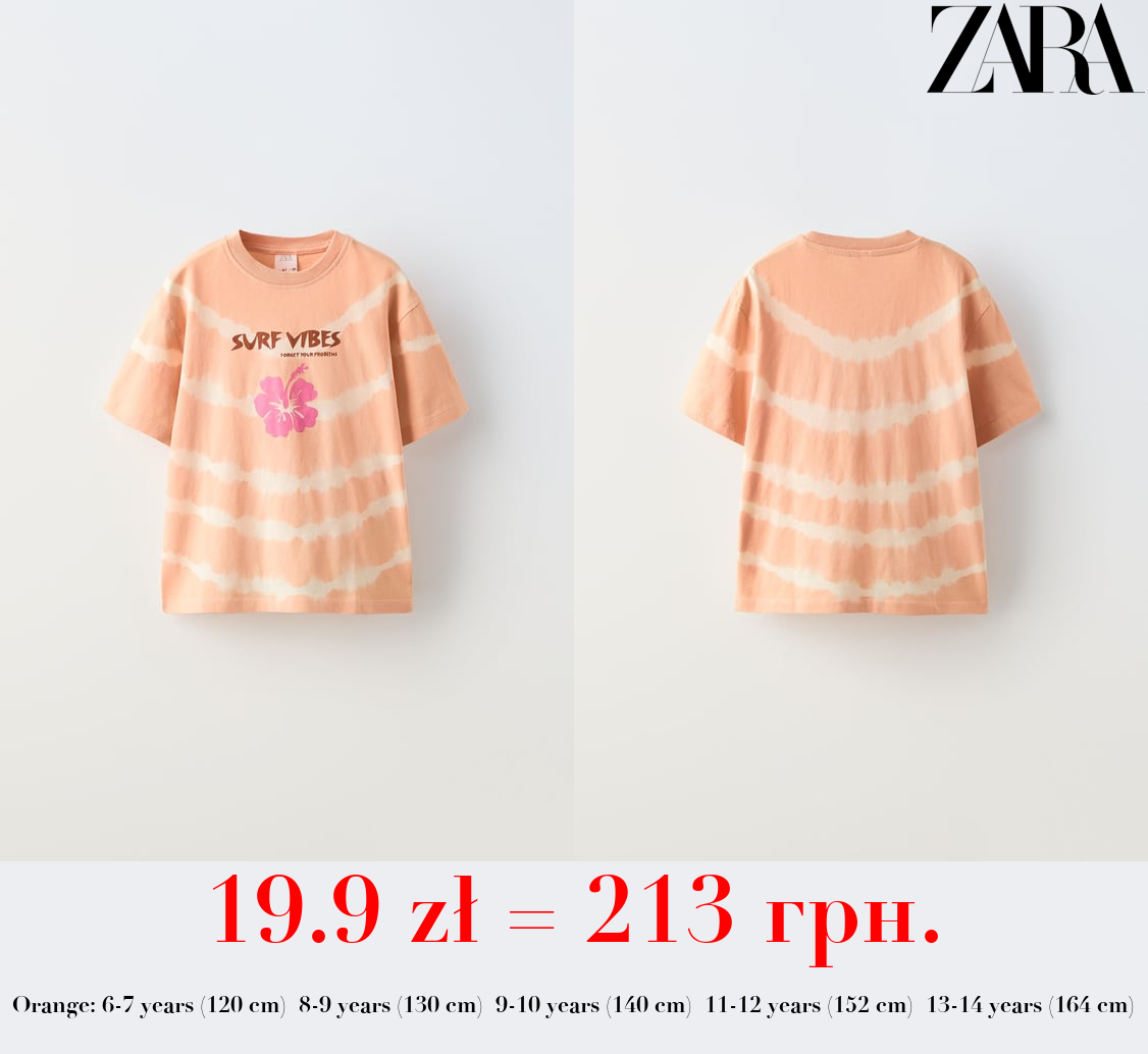 TIE-DYE T-SHIRT WITH SLOGAN