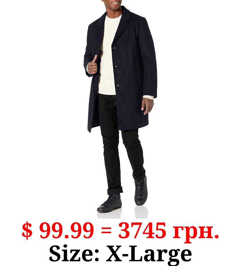 DKNY Men's Wool Blend Notch Collar Coat