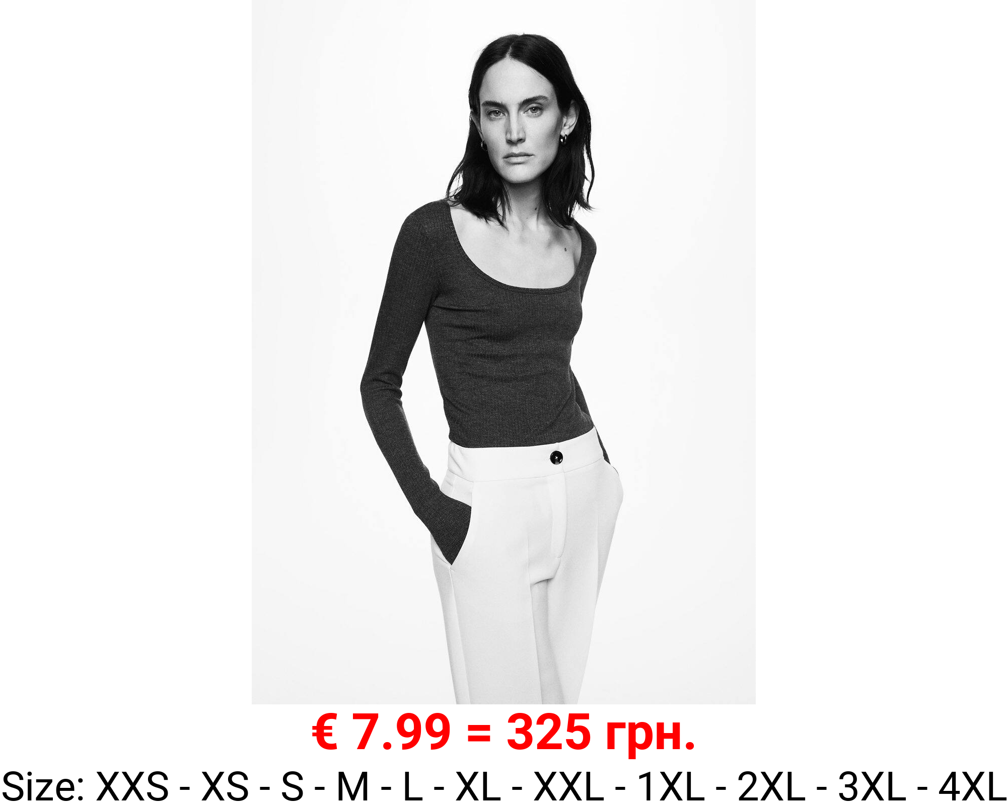 Camiseta manga larga canalé