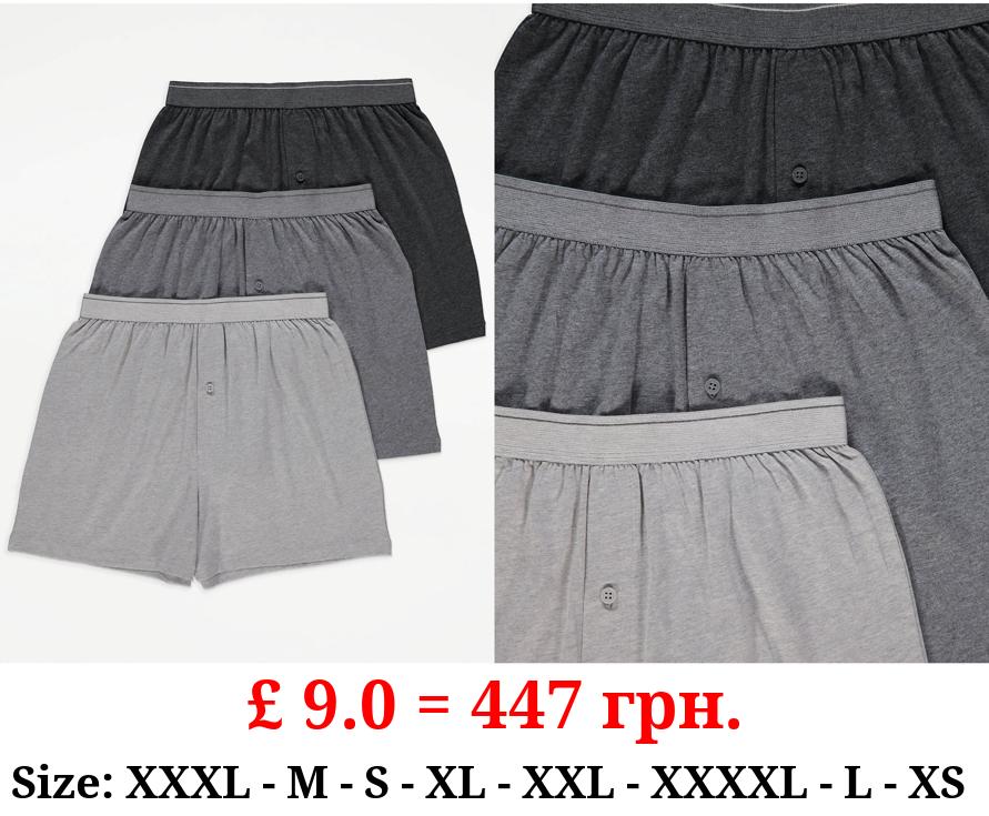 Grey Loose Fit Boxers 3 Pack